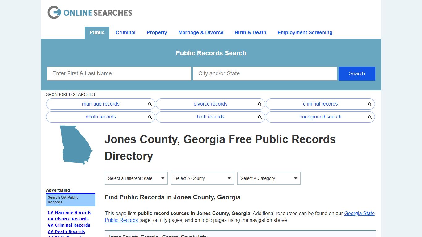 Jones County, Georgia Public Records Directory - OnlineSearches.com